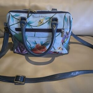 Anuschka Blue Floral Women's Bag